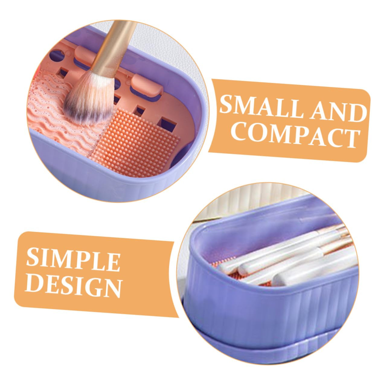 Makeup Brush Cleaner Storage Box Compact Makeup Tool Cleaning Holder for Home Use Lightweight and Portable Practical Design
