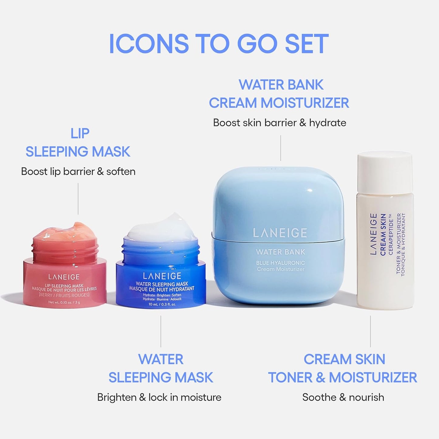 LANEIGE Water Bank Blue Hyaluronic Cream Moisturizer: Hydrating Korean Face Cream with Squalane & Ceramide for Skin Barrier Support, Dermatologist-Tested