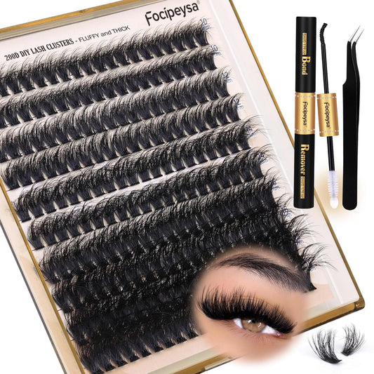 DIY Lash Extension Kit 30D Eyelash Extensions Natural Look Lash Clusters 10-16Mm Eyelashes Clusters Left Right Lash Clusters with Lash Bond and Seal CD Curl DIY Eyelash Clusters