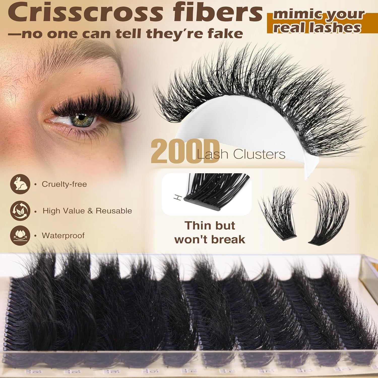 DIY Lash Extension Kit 30D Eyelash Extensions Natural Look Lash Clusters 10-16Mm Eyelashes Clusters Left Right Lash Clusters with Lash Bond and Seal CD Curl DIY Eyelash Clusters