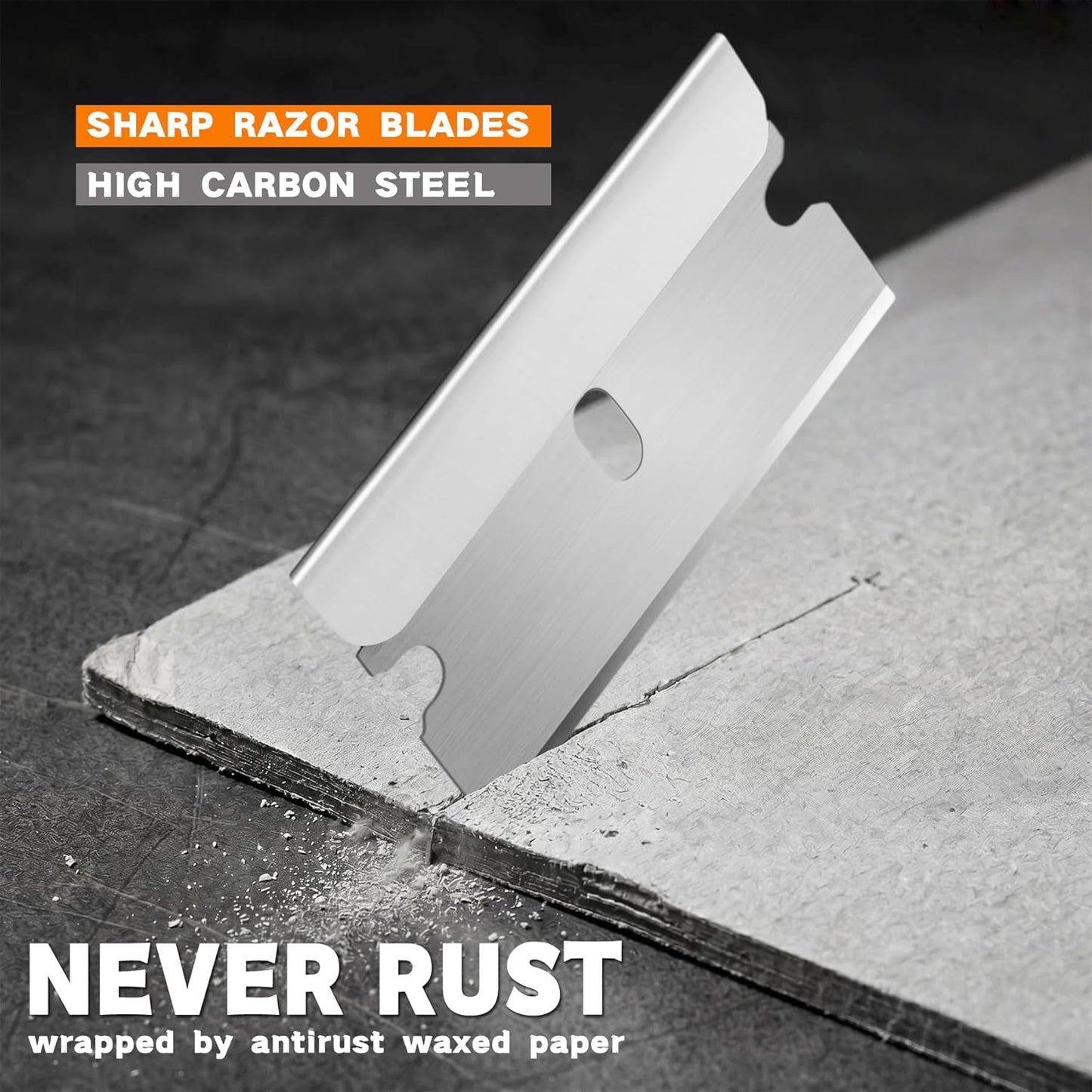 100PCS Single Edge Razor Blades, Industrial Razor Blades for Scraper, Suitable for Removing Labels, Decals, Stickers and Old Paint