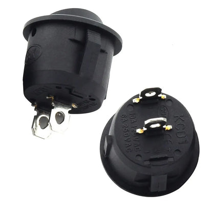 10Pcs SPST Snap-In On-Off 2 Pin round Snap Rocker Boat Switch Black AC 250V 6A 125V 10A for Household Appliances Replacement