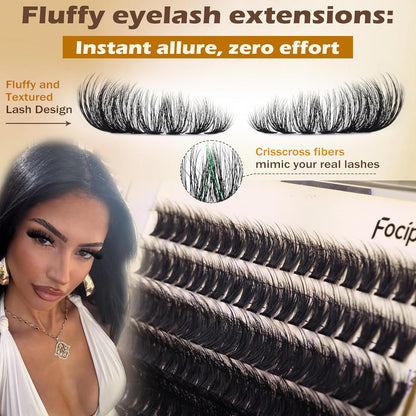 DIY Lash Extension Kit 30D Eyelash Extensions Natural Look Lash Clusters 10-16Mm Eyelashes Clusters Left Right Lash Clusters with Lash Bond and Seal CD Curl DIY Eyelash Clusters