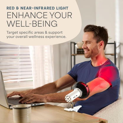 Red Light Therapy Lamp - Infraglow Infrared Red Light Therapy Bulb with 660Nm and 850 Nm Wavelength -18 Leds & Clip-On Lamp - at Home Infrared Bulb for Daily Wellness and Relaxation