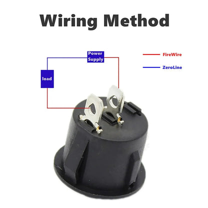10Pcs SPST Snap-In On-Off 2 Pin round Snap Rocker Boat Switch Black AC 250V 6A 125V 10A for Household Appliances Replacement